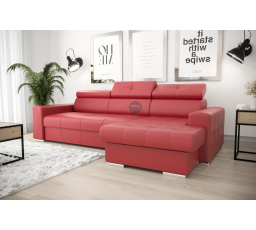 Rohová sedací souprava MARGO 160x250 přírodní kůže - červená kůže , pravá - K-55