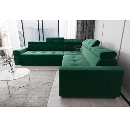 Rohová sedací souprava s funkcí spaní MARGO MAX 270x270 - Levá strana, zelená