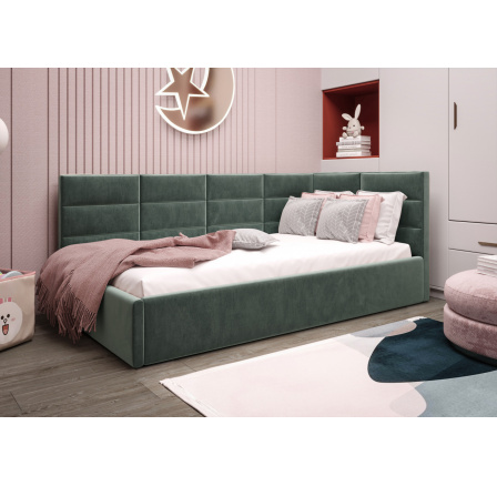 Postel ZAZU - tyrkysová - T72, Pravá strana Postel ZAZU - tyrkysová - T72, Pravá strana