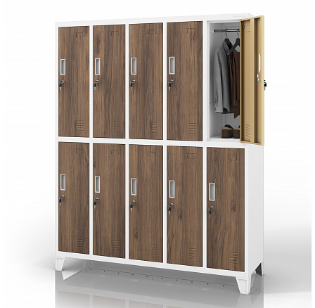 BARTEN skříň ECO: BÍLÁ RAL9003 + DŘEVĚNÝ DEKOR H1720*W1360*D450