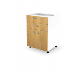 VENTO D3S-60/82 spodní skříňka se zásuvkami, čelní strana s mechanismem Hettich: medový dub (1ks=1ks)