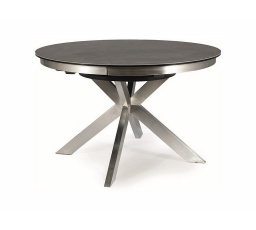Jídelní stůl PORTO CERAMIC-Corso Grey, Tmavě šedý/Černý mat