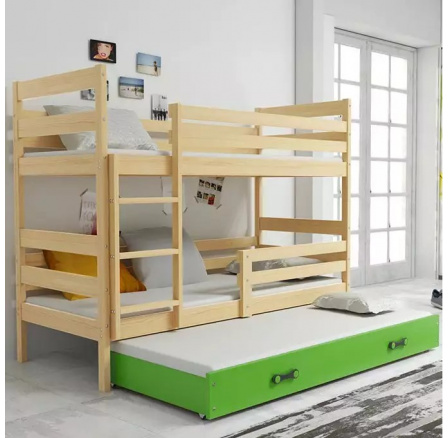 ERYK 3 OSOBOWE RAMA SOSNA SZUFLADA ZIELONY 80 X 190 KPL