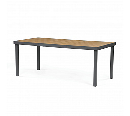 Zahradní stůl 190x90cm, hliník, polywood, šedá, AZT-W1408 GREY