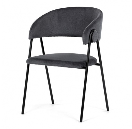Jídelní židle, šedá, sametová látka, DCL-X7130 GREY2