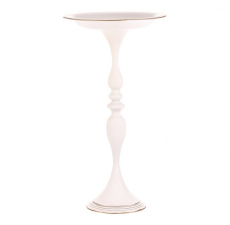 Mísa kovová - na stojanu, 71 cm, aranžovací, barva bílá Mísa kovová - na stojanu, 71 cm, aranžovací, barva bílá