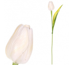 Tulipán plastový - řezaná květina, sv. krémová, cena za 1 ks