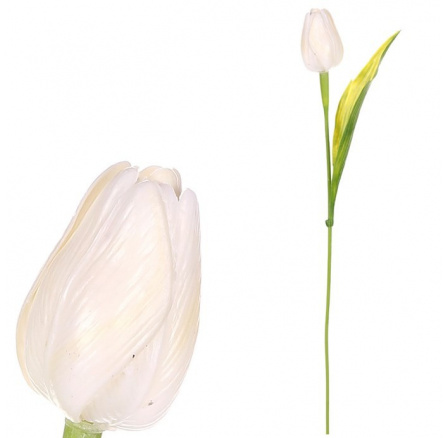 Tulipán plastový - řezaná květina, sv. krémová, cena za 1 ks