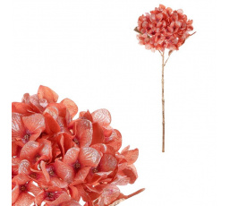 Hortenzie - umělá řezaná, meruňková s pozlacením