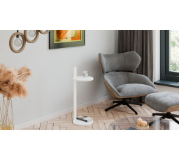 Pomocný stolek Claro kulatý průměr 30 cm - různé barvy na výběr - Bílý Mat, Bílý Mat