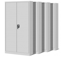 Sada 4x kancelářská kovová skříň na dokumenty JAN, 900 x 1850 x 400 mm, šedá