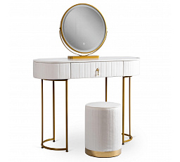 Toaletní stolek SARAH Bílá/Zlatá