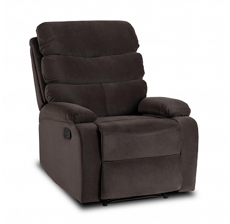 Rozkládací křeslo KOBE Hnědé Sametové