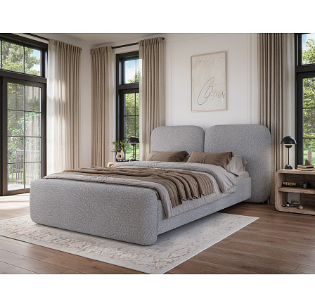 Bed Ollival 140x200 with metal frame and storage box, white velvet Royal 04 1 Bed Ollival 140x200 with metal frame and storage box, white velvet Royal 04 1
