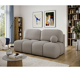 Nuwia sofa with sleeping function and storage box, beige plush upholstery Sola 18 145x200 1