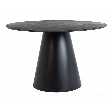 Jídelní stůl ANGEL, efekt šedého mramoru/černý mat