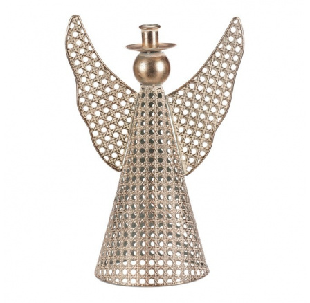 Anděl kovový - 35 cm, na kónickou svíčku, champagne Anděl kovový - 35 cm, na kónickou svíčku, champagne