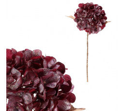 Hortenzie - umělá řezaná, červená s pozlacením