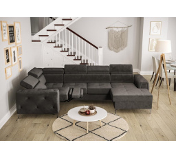 Rohová sedací souprava ORION MAX III , relax s funkcí spaní 165x320x190 cm - šedá , levá