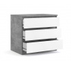Komoda SIMPLICITY 235, Beton/Bílý lesk
