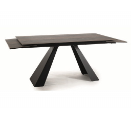 Jídelní stůl SALVADORE, Efekt hnědého dřeva/Černý mat 160(240)x90 cm