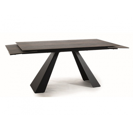 Jídelní stůl SALVADORE, Efekt hnědého dřeva/Černý mat 160(240)x90 cm