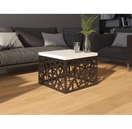 Konferenční stolek TACHTA 60x60 White Shine+Black Mat