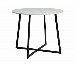 Jídelní stůl LUNA, Efekt bílého mramoru/Černý mat