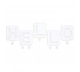 Nástěnný věšák Hello bílý