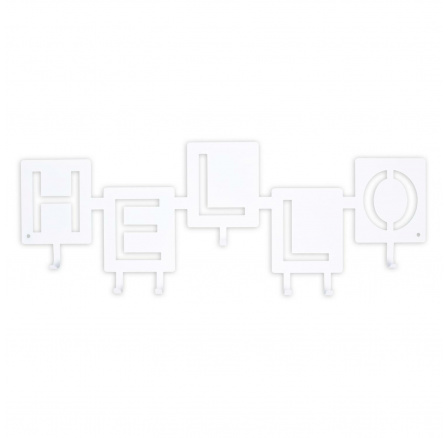 Nástěnný věšák Hello bílý