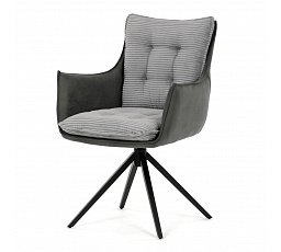 Jídelní židle, šedá, manšestrová látka, DCH-D1345 GREY2