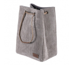 Koš prádelní - manšestr, stahovací, šedý