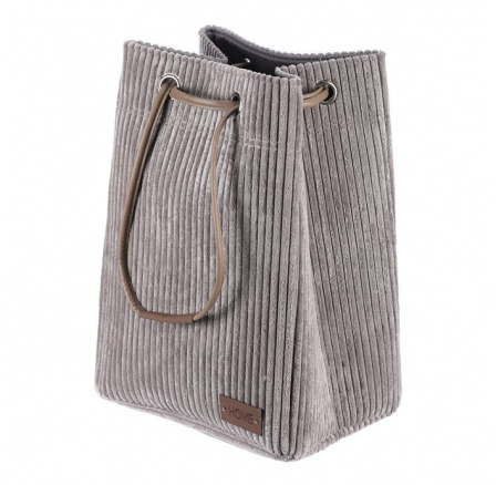 Koš prádelní - manšestr, stahovací, šedý