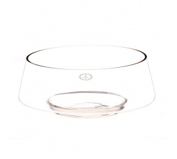Váza skleněná - nízká, tvar mísy, čirá