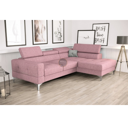 Rohová sedací souprava TOSCANIA MINI s funkcí spaní 170x250 cm - růžová, pravá Rohová sedací souprava TOSCANIA MINI s funkcí spaní 170x250 cm - růžová, pravá