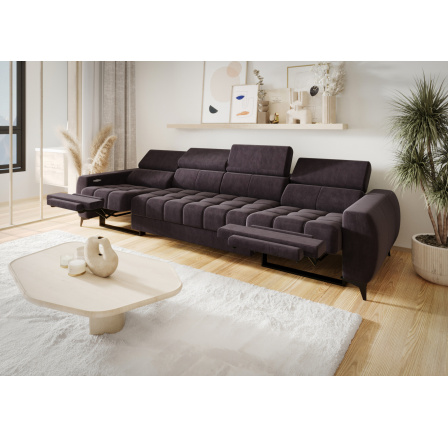 Sofa PORTO IV , relax 331 cm - hnědá Sofa PORTO IV , relax 331 cm - hnědá
