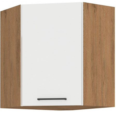 Horní rohová skřínka VEGAS - 60 x 60 GN-72 1F (45°), Dub Lancelot / Bílý lesk