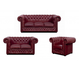 Sedací souprava Chesterfield Lord 3+2+1 kůže bordó