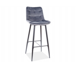 Barová židle CHIC H-1 Velvet, černá/šedý Bluvel 14