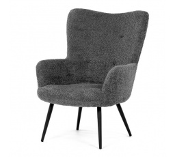 Křeslo ušák, šedá, látka bouclé, AK-W1206 GREY2