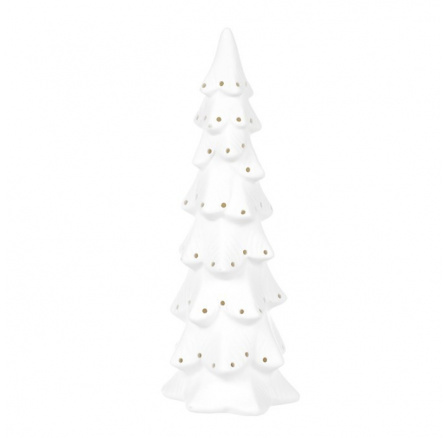 Stromek - porcelánová dekorace, LED osvětl., bílý