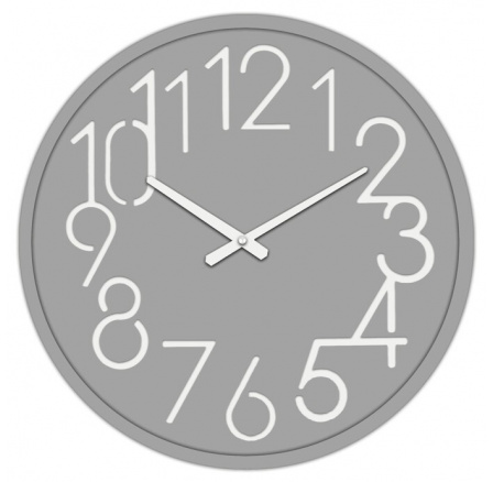 Hodiny nástěnné - pr. 60 cm, MDF, světle šedé