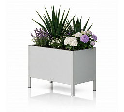 Kryt na květináč kovový velký šedý: DAISY 500 x 400 x 300 mm
