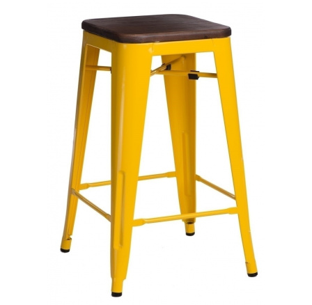 Barová židle Paris Wood 75 cm žlutá borovice ořech
