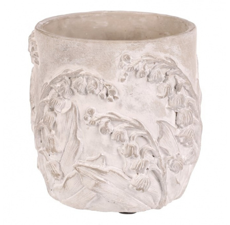 Obal betonový - vzor konvalinek, vel. S, světle šedý