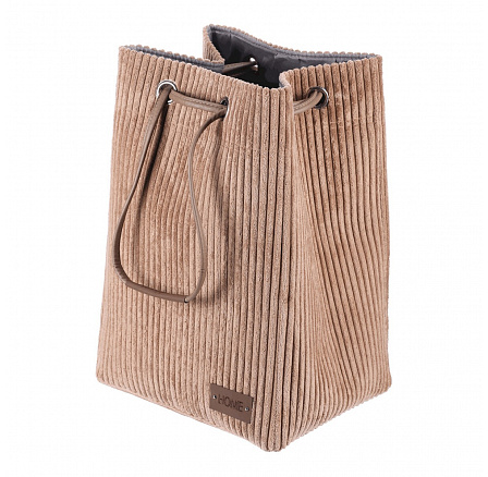 Koš prádelní - manšestr, stahovací, hnědý