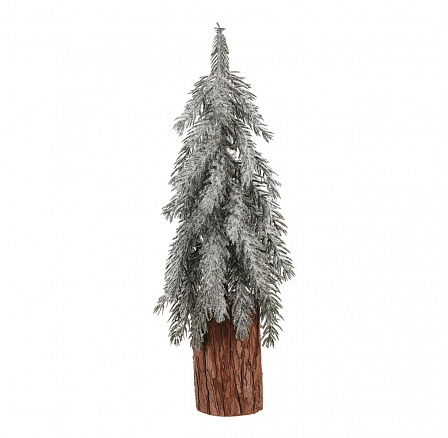 Smrk na špalku - mini, výška 44 cm, zelený, ojíněný Smrk na špalku - mini, výška 44 cm, zelený, ojíněný