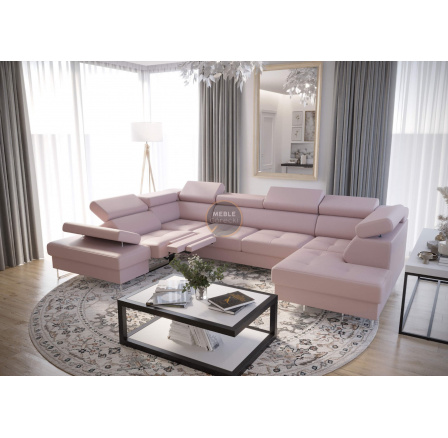 Rohová sedací souprava GALAXY MAX II , relax s funkcí spaní 215x350x170 přírodní kůže - levá, Béžová kůže Rohová sedací souprava GALAXY MAX II , relax s funkcí spaní 215x350x170 přírodní kůže - levá, Béžová kůže