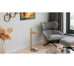 Pomocný stolek Claro kulatý průměr 30 cm - různé barvy na výběr - Dub Lancelot, Zlatý