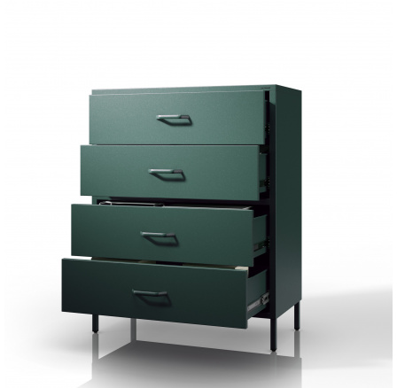 Komoda, kovová skříňka lahvově zelená Moderní CARLA, 800 x 1015 x 400 mm Komoda, kovová skříňka lahvově zelená Moderní CARLA, 800 x 1015 x 400 mm